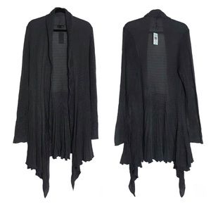 Torrid Gray Open Knit Open Front Waterfall Duster Cardigan Womens Sz 2 2X Goth